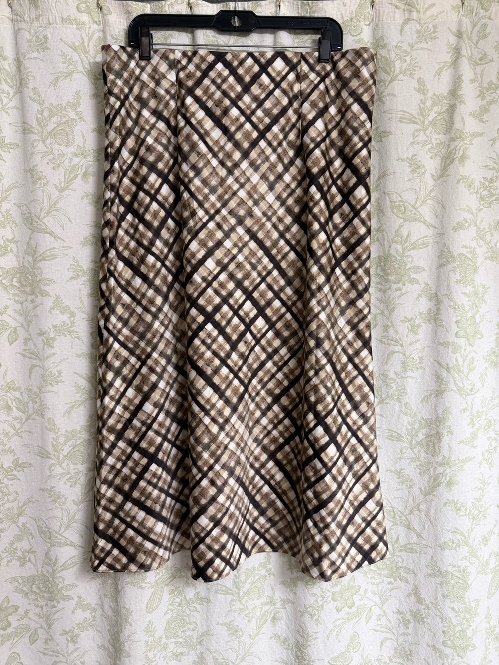 Loft Plaid Midi Skirt